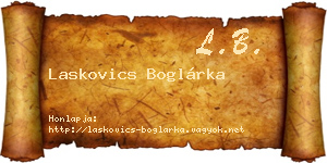 Laskovics Boglárka névjegykártya